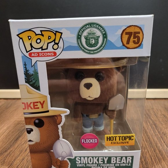 Ad Icons Smokey Bear Flocked Hot Topic Exclusive Funko Pop - Picture 1 of 11